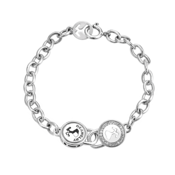 Silver Beawelry Lock CZ Bracelet