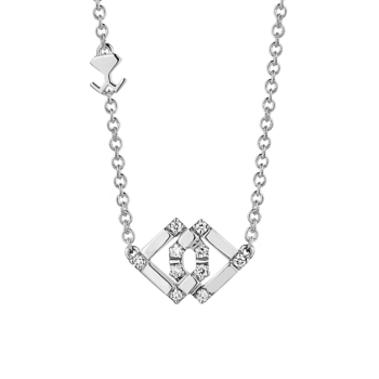 18K White Gold Diamond Infinity Pendant