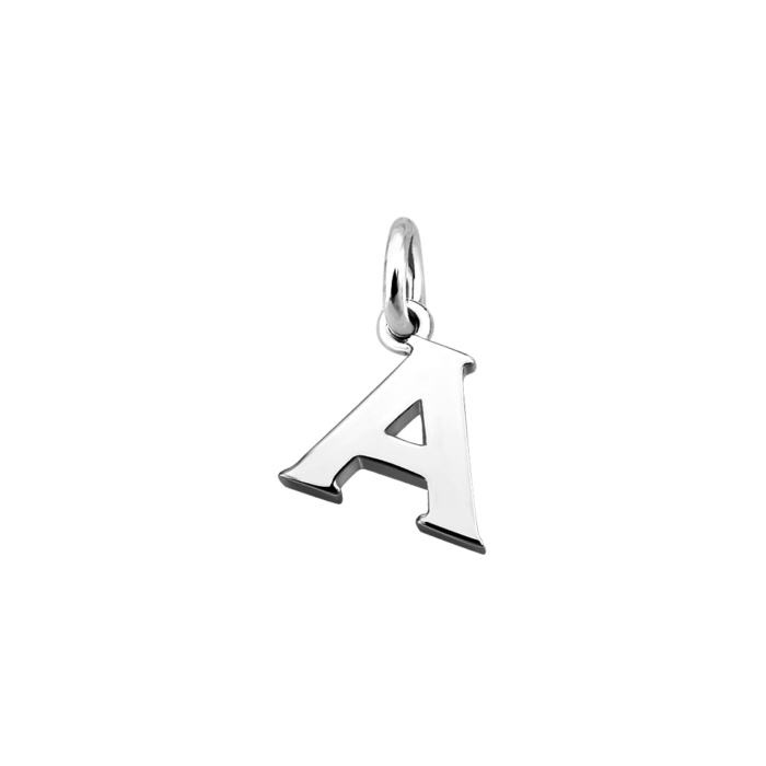 Silver Alphabet Letter A Charm