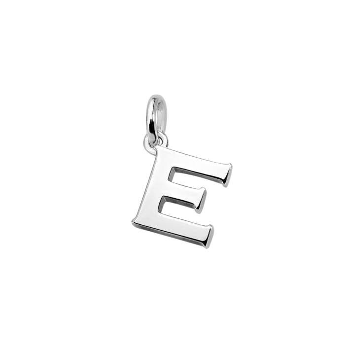 Silver Alphabet Letter E Charm