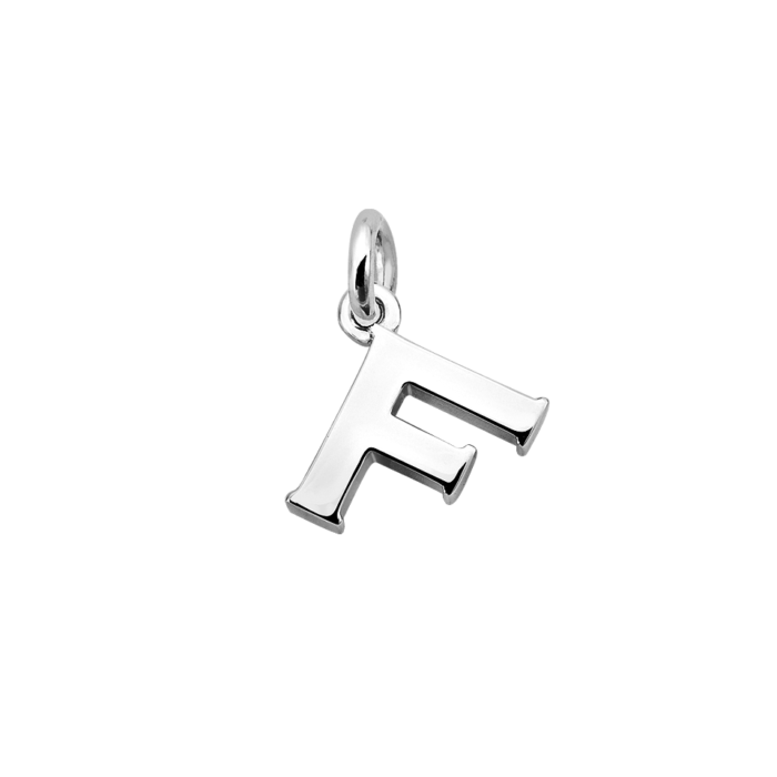 Silver Alphabet Letter F Charm