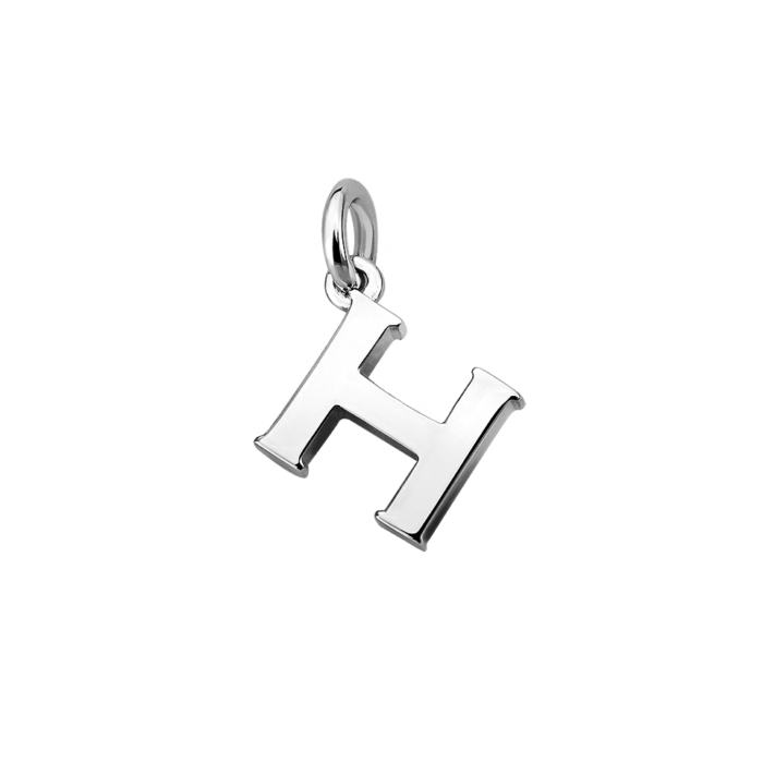 Silver Alphabet Letter H Charm