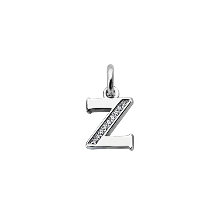 Silver CZ Alphabet Letter Z Charm