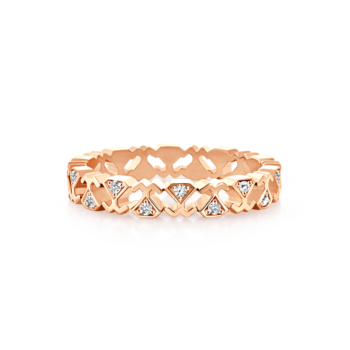 18K Pink Gold Beawelry Logo Diamond Eternity Ring