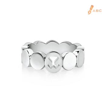 Silver Oval Logo Band Ring