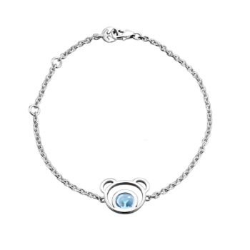 Silver Beawelry Bear Blue Topaz Bracelet