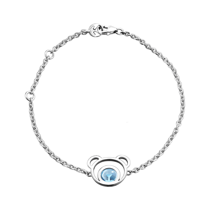 Silver Beawelry Bear Blue Topaz Bracelet