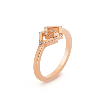 18K Pink Gold Diamond Infinity Ring