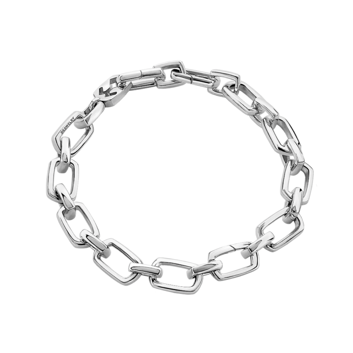 Silver Opened Link Rectangle Bracelet