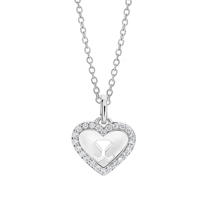 18K White Gold Beawelry Heart Diamond Pendant