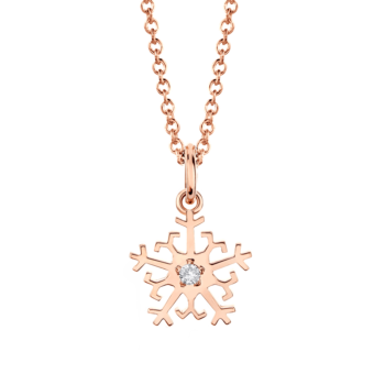 18K Pink Gold Beawelry Snowflake Diamond Pendant