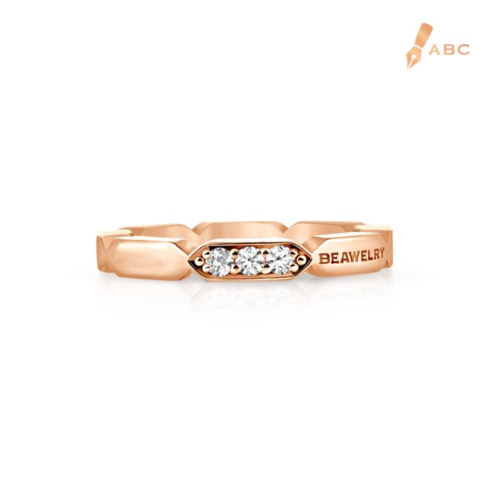 18K Pink Gold Diamond Band Ring