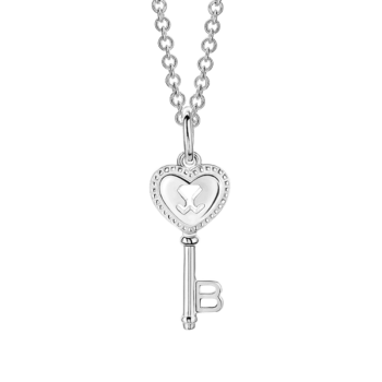 Silver Beawelry Heart Key Pendant
