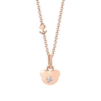 18K Pink Gold Beawelry Bear Diamond Pendant