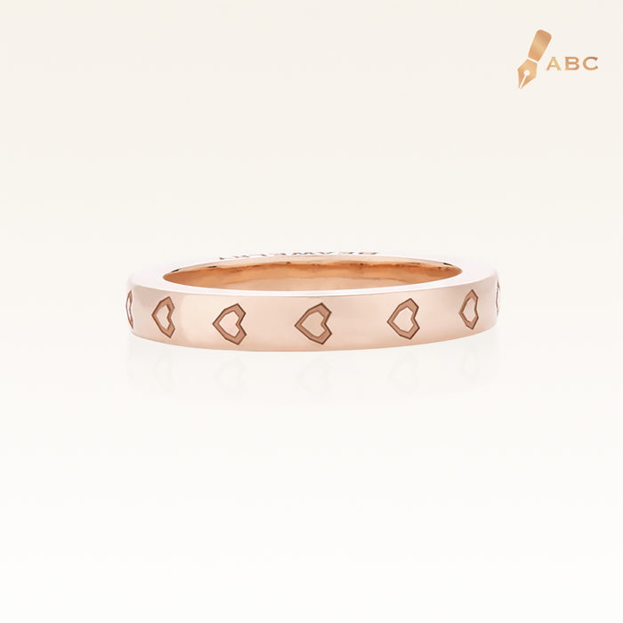 18K Pink Gold Heart Eternity Band