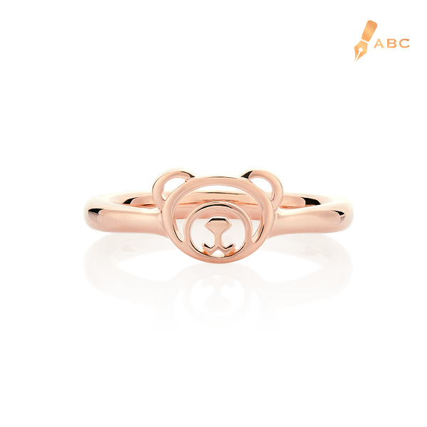 18K Pink Gold Bear Ring