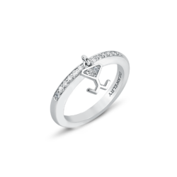 18K White Gold Beawelry Logo Diamond Ring