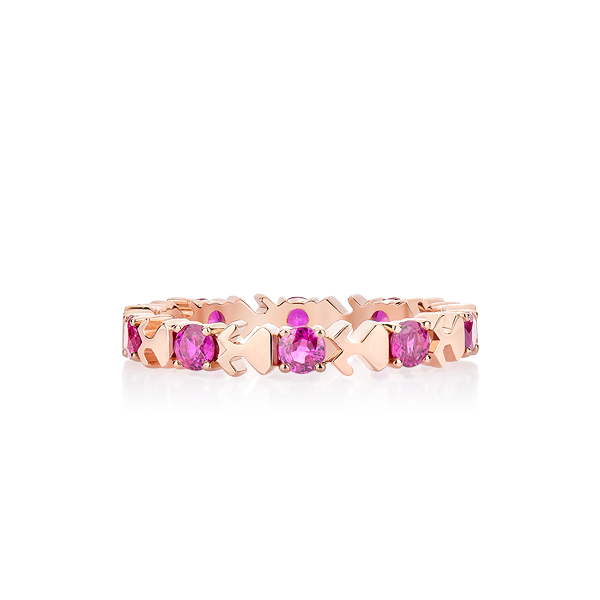 18K Pink Gold Ruby Eternity Ring