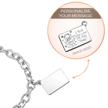 Silver Large Personalized Envelope Bracelet