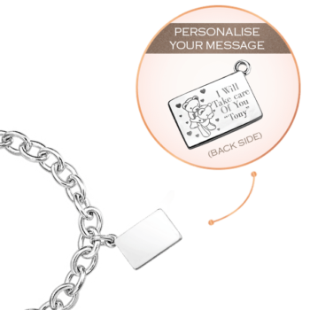 Silver Medium Personalized Envelope Bracelet