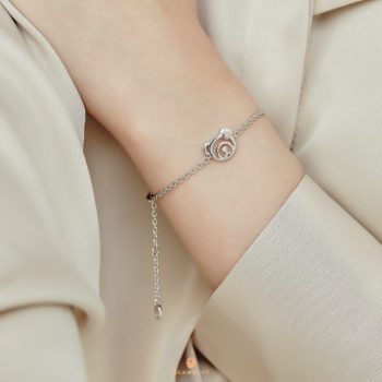 Silver & 14K Gold Beawelry Bear Diamond Bracelet
