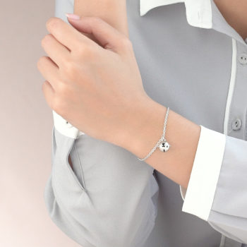 Silver Bearwelry Bell CZ Bracelet