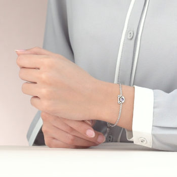 Silver Bear Amethyst Bracelet