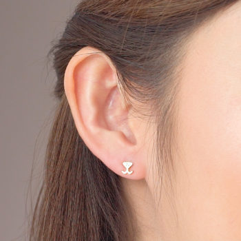 18K Pink Gold Diamond Mini Beawelry Earrings