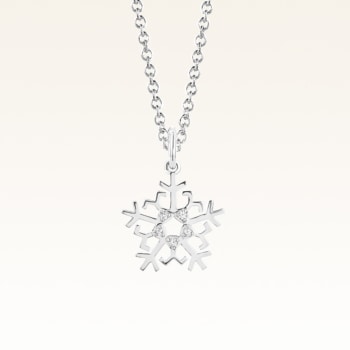 Silver Beawelry Snowflake CZ Pendant