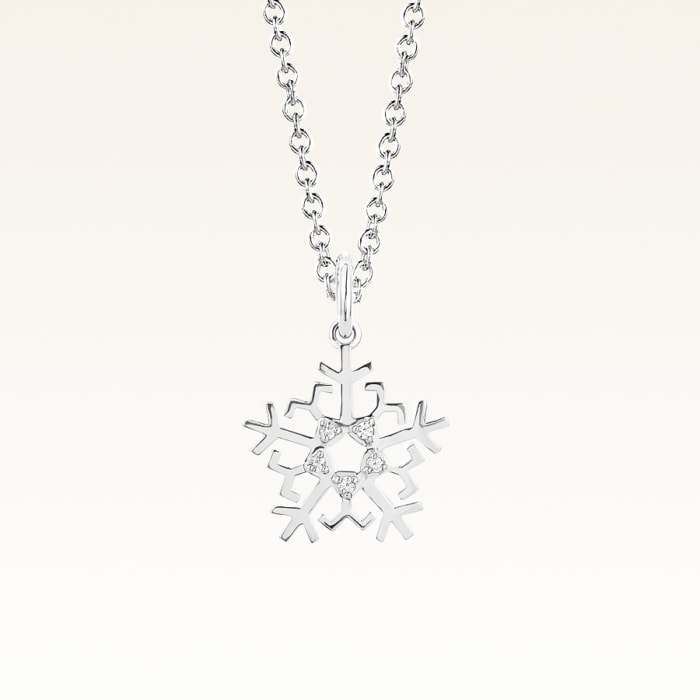 Silver Beawelry Snowflake CZ Pendant