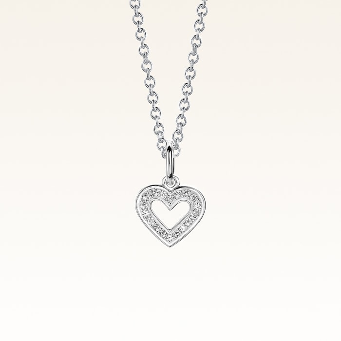 Silver Heart CZ Pendant