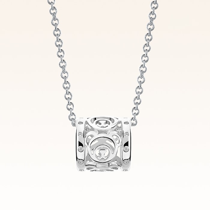 Silver Mini Eternity Bear Ring CZ Pendant