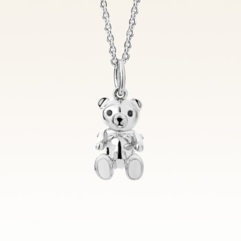 Silver Mini Beawelry Bear Diamond Pendant