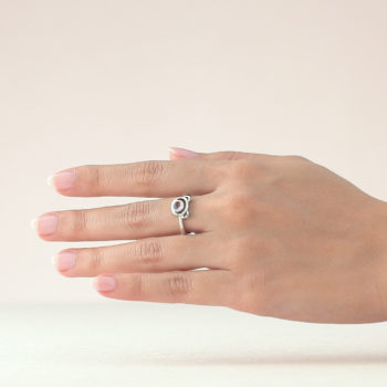 Silver Natural Amethyst Bear Ring