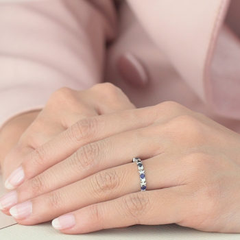 18K White Gold Sapphire Eternity Ring