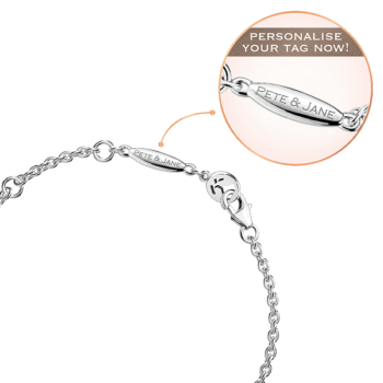 Silver April Birthstone White CZ Bear Bracelet