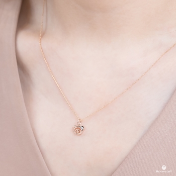 14K Pink Gold Beawelry Bear Diamond Pendant
