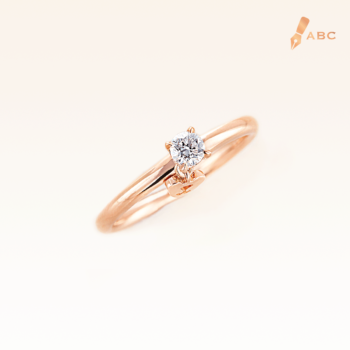 14K Pink Gold Diamond 0.15 ct. Ring & Dangling Beawelry Bear