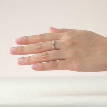 Silver & 14K Pink Gold Mini Beawelry Bear Ring with  Diamond