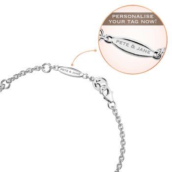 Silver September Birthstone Sapphire Color CZ Charm Bracelet