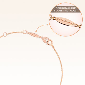 14K Pink Gold Hanging Love Bear Diamond Bracelet