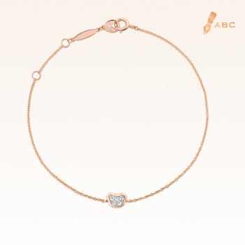 14K Pink Gold Mini Hanging Beawelry Bear Diamond Bracelet