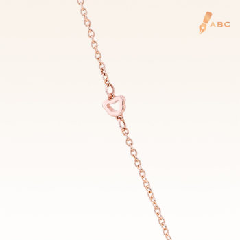 14K Pink Gold Stations Pendant with Trio Diamonds