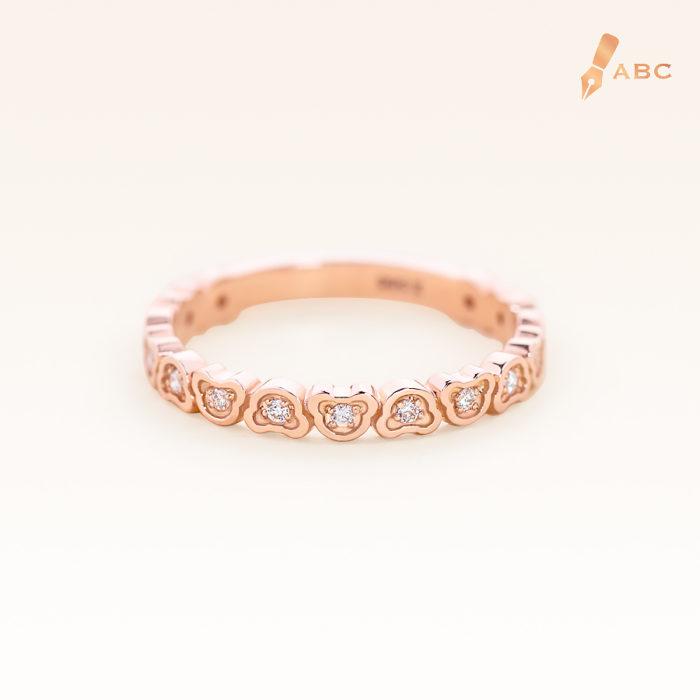 14K Pink Gold Eternity Beawelry Bear Diamond Ring