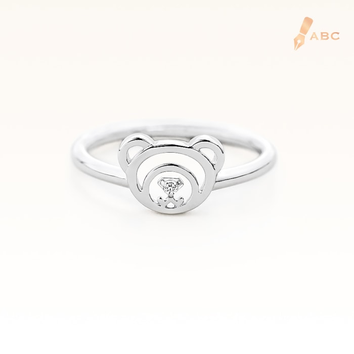 Silver April Birthstone White CZ Beawelry Ring