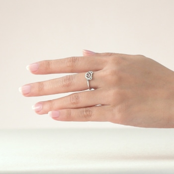 Silver July Birthstone Ruby Color CZ Beawelry Ring
