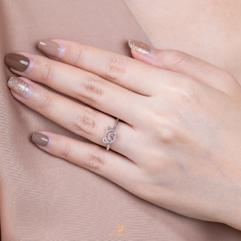 Silver January Birthstone Garnet Color CZ Beawelry Ring