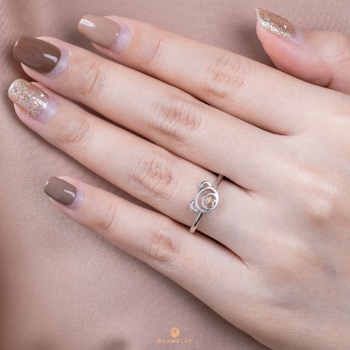 Silver November Birthstone Citrine Color CZ Beawelry Ring