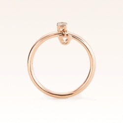 18K Pink Gold Diamond 0.10 ct. Ring & Dangling Beawelry Bear