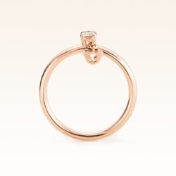 18K Pink Gold Diamond 0.15 ct. Ring & Dangling Beawelry Bear